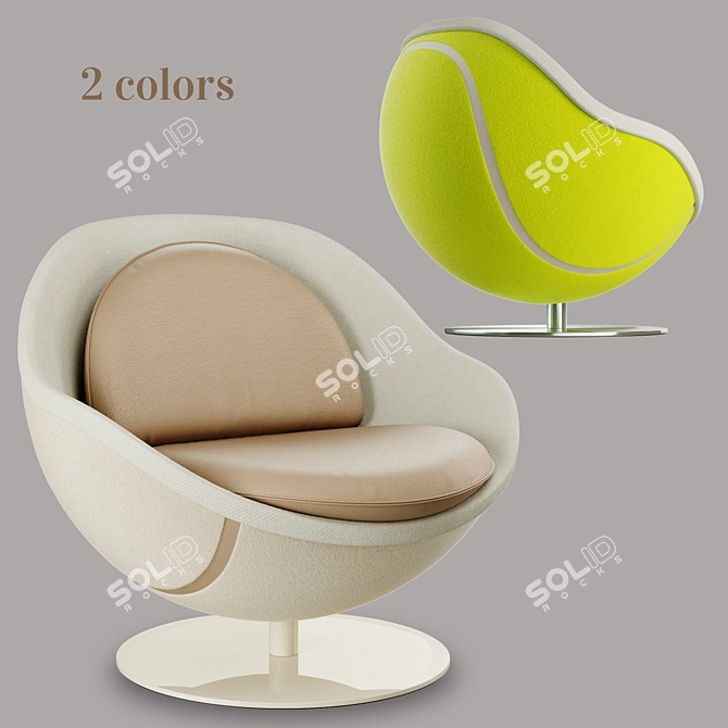 Volley Tennis Ball Lounge Chair 3D model image 1