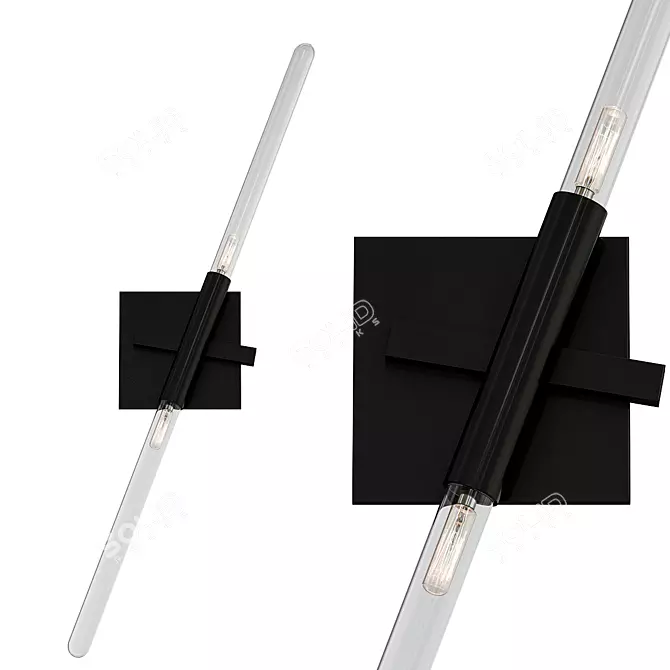 Elegant Agnes Black Wall Sconce 3D model image 1