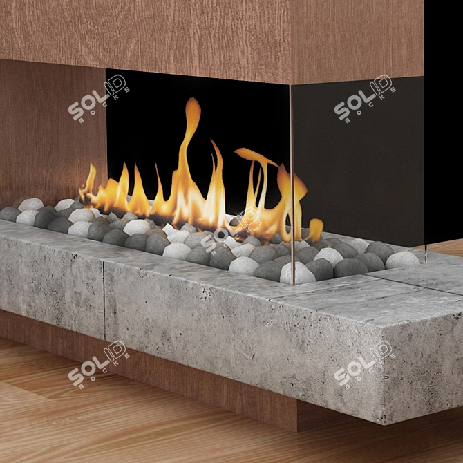 Sleek Fire Furnace 3D model image 9