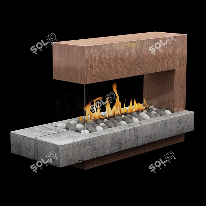 Sleek Fire Furnace 3D model image 11