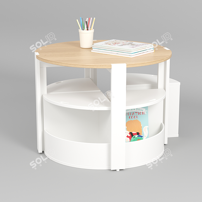 Modern Nesting Play Table Set 3D model image 2