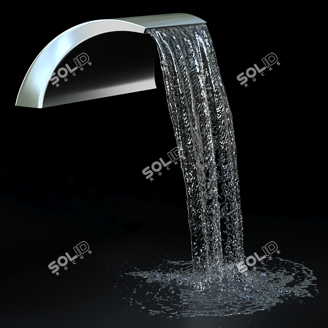 Sleek Stainless Waterfall Cascade 3D model image 1