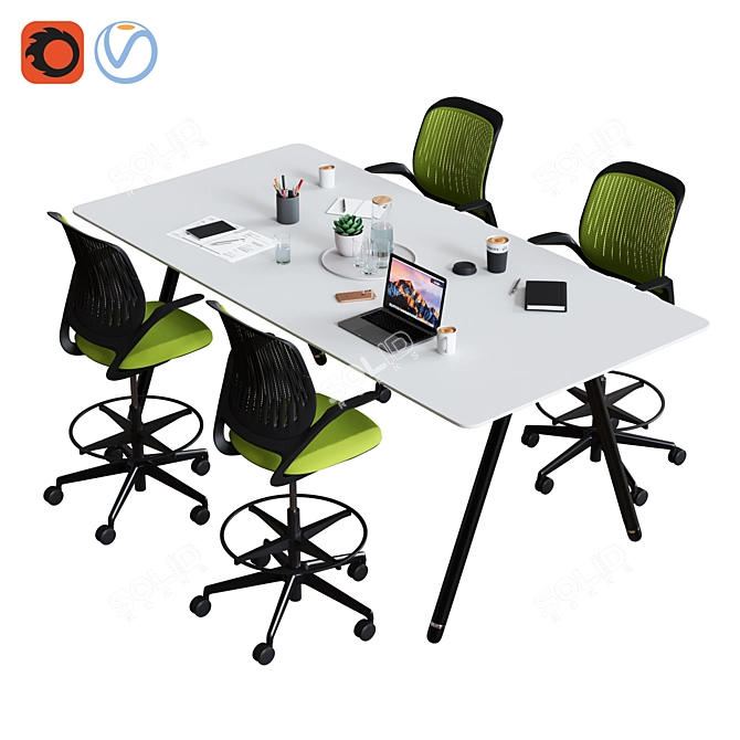 Steelcase POTRERO415 Conference Set 3D model image 1