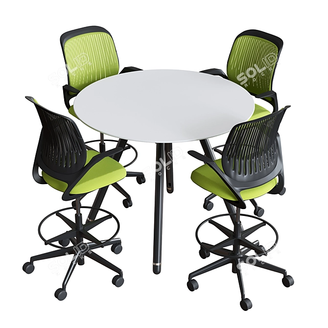 Steelcase POTRERO415 Conference Set2 - Modern Steel Office Table 3D model image 7