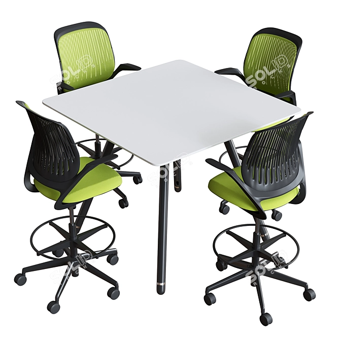 Steelcase POTRERO415 Conference Set2 - Modern Steel Office Table 3D model image 8