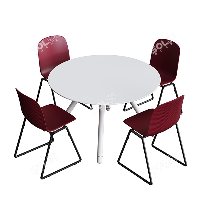 Steelcase POTRERO415 Conference Set2 - Modern Steel Office Table 3D model image 9