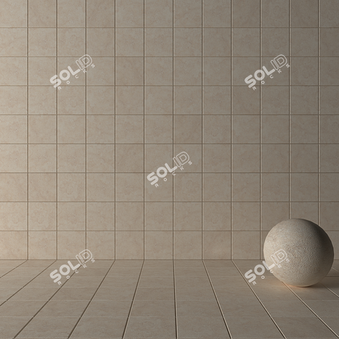 Nirvana Beige Concrete Tiles: Multi-texture, High-resolution 3D Set 3D model image 3