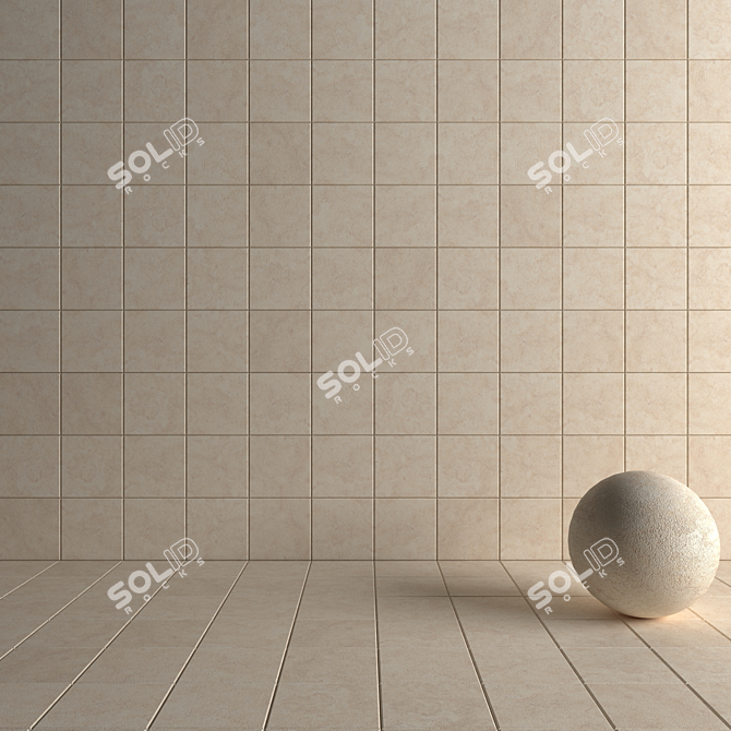 Nirvana Beige Concrete Tiles: Multi-texture, High-resolution 3D Set 3D model image 4