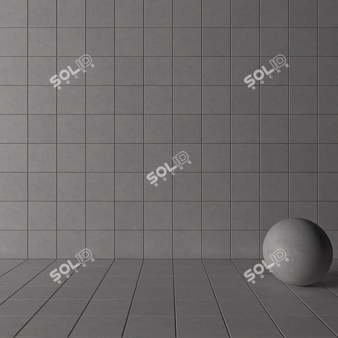 NIRVANA Grey Concrete Wall Tiles 3D model image 3