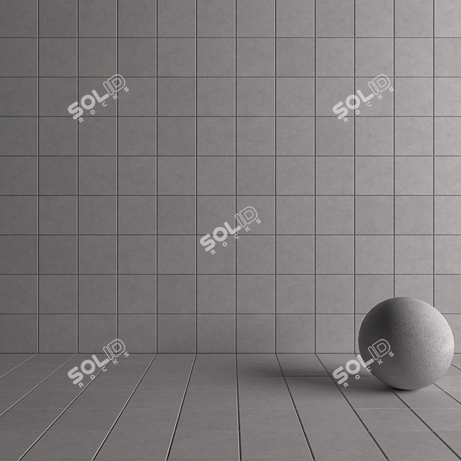 NIRVANA Grey Concrete Wall Tiles 3D model image 4