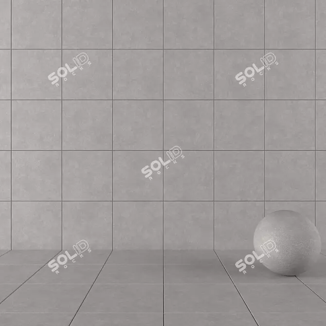 NORD Gray Concrete Wall Tiles 3D model image 1