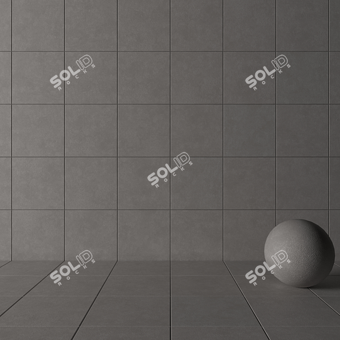 NORD Gray Concrete Wall Tiles 3D model image 3