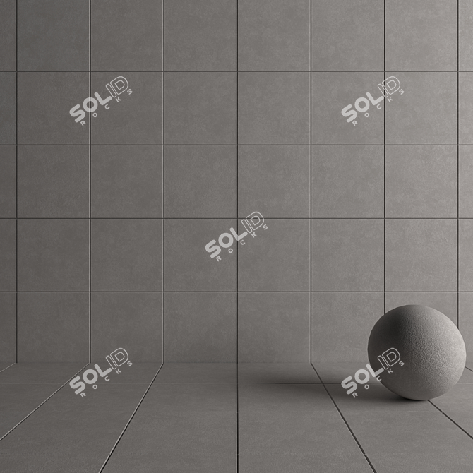 NORD Gray Concrete Wall Tiles 3D model image 4