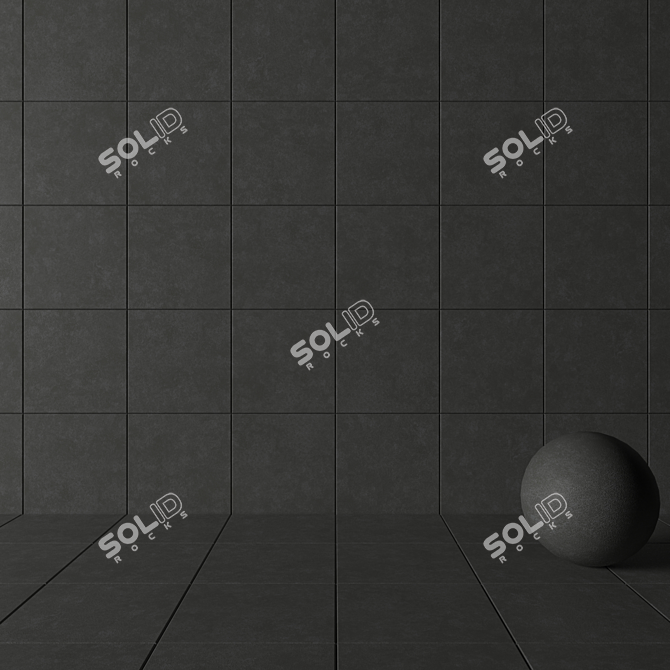 NORD Dark Gray Concrete Wall Tiles 3D model image 3
