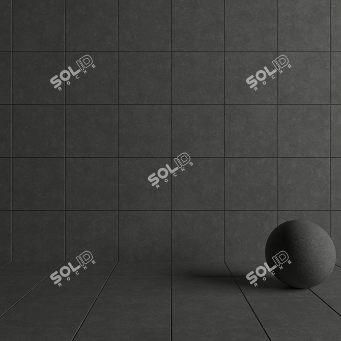 NORD Dark Gray Concrete Wall Tiles 3D model image 4