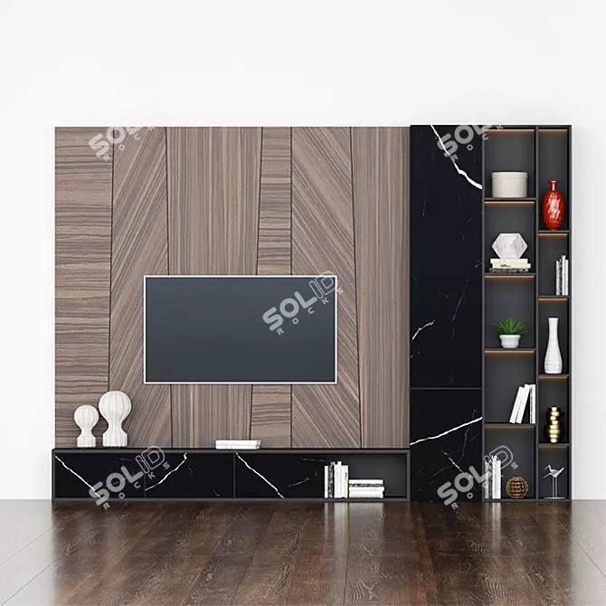 TV Stand 53 - Stylish and Spacious Entertainment Solution 3D model image 1