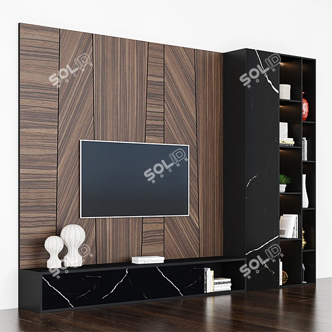 TV Stand 53 - Stylish and Spacious Entertainment Solution 3D model image 2