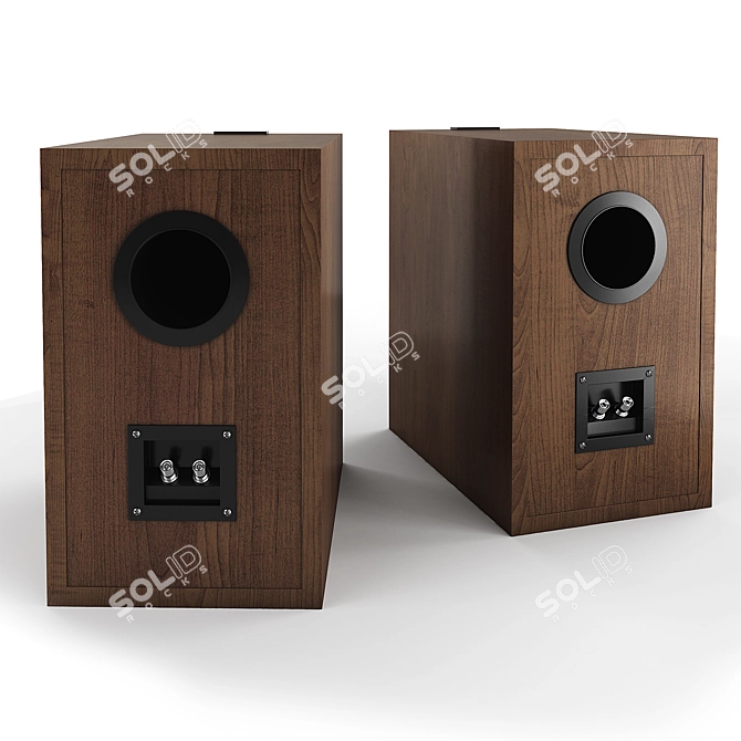 KEF Q350: Premium Walnut Bookshelf Speakers 3D model image 2