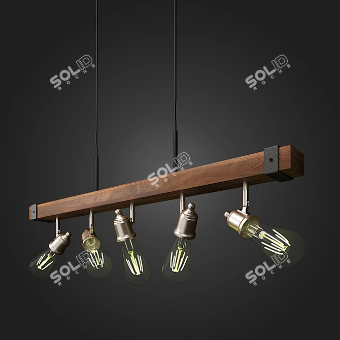 Industrial Loft Hanging Chandelier 3D model image 1