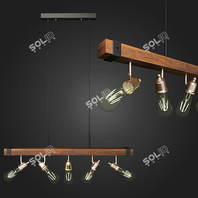 Industrial Loft Hanging Chandelier 3D model image 2