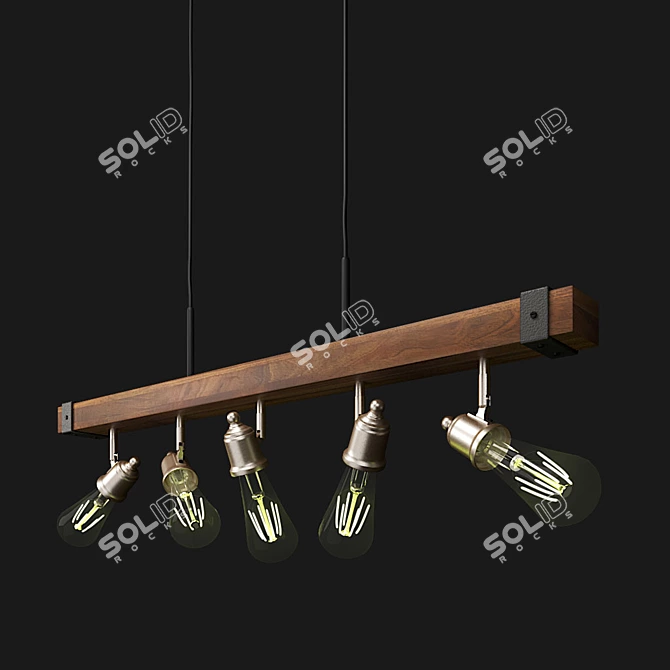 Industrial Loft Hanging Chandelier 3D model image 4