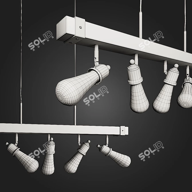 Industrial Loft Hanging Chandelier 3D model image 6