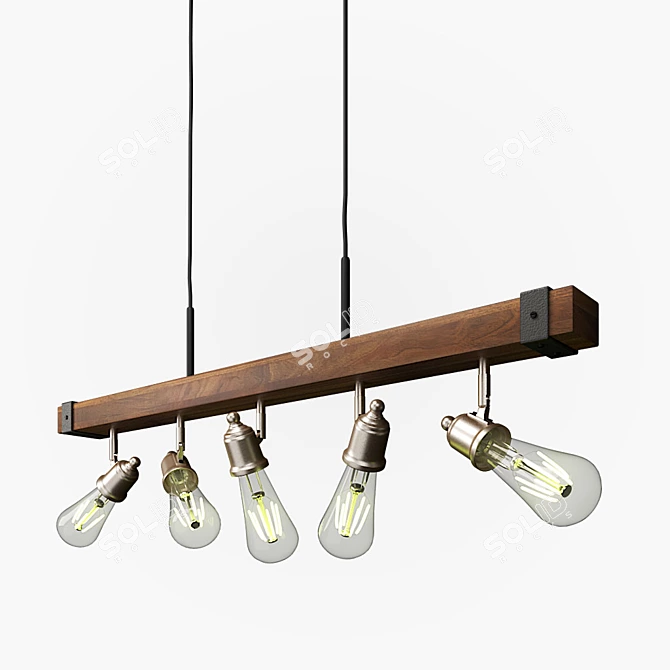 Industrial Loft Hanging Chandelier 3D model image 8