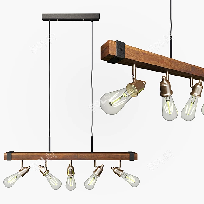 Industrial Loft Hanging Chandelier 3D model image 9