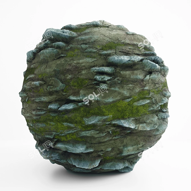 Damaged Cliff Rocks VRAY Material 3D model image 1