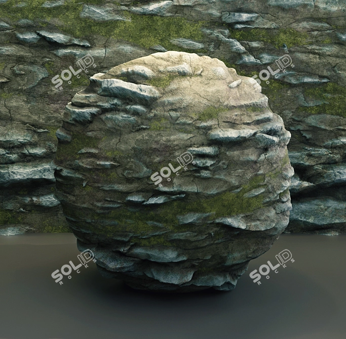 Damaged Cliff Rocks VRAY Material 3D model image 4