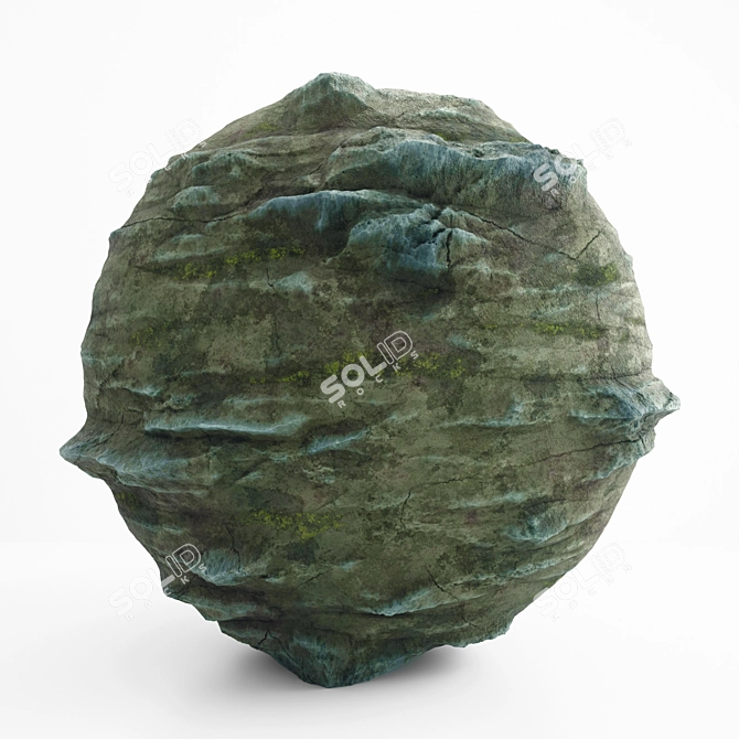 Damaged Cliff Rocks: PBR VRay Material 3D model image 1