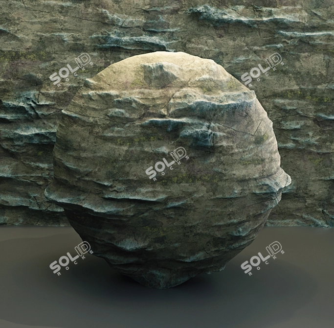 Damaged Cliff Rocks: PBR VRay Material 3D model image 4