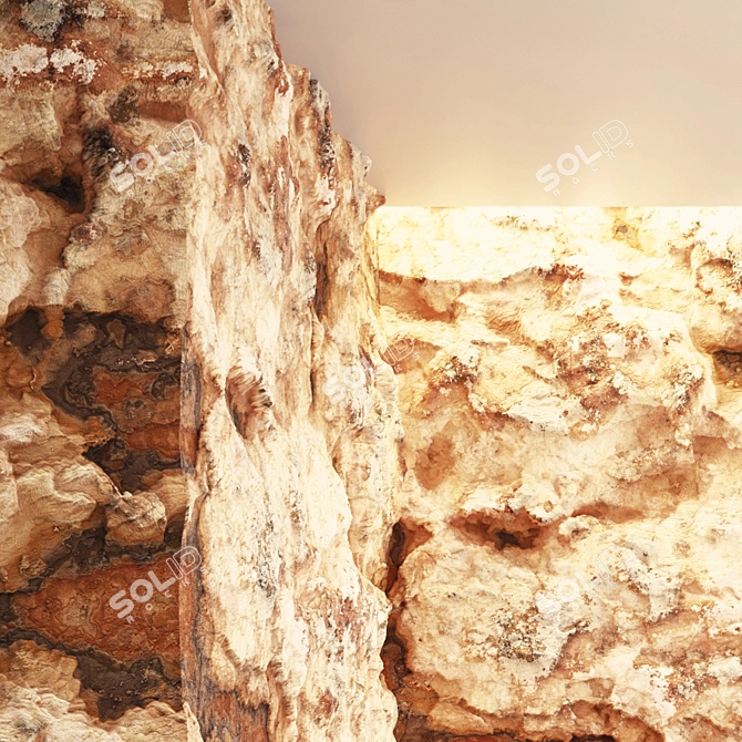 Damaged Cliff Rocks 4k VRAY 3D model image 3