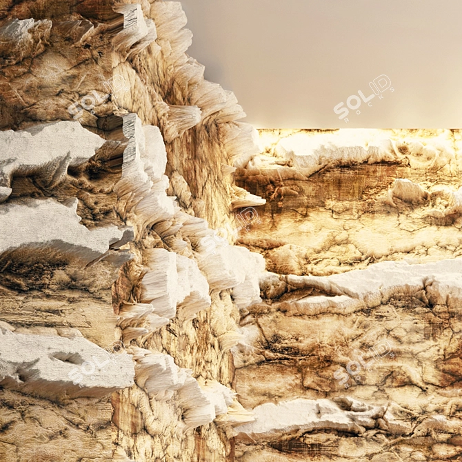 Damaged Cliff Rocks VRAY Material 3D model image 3
