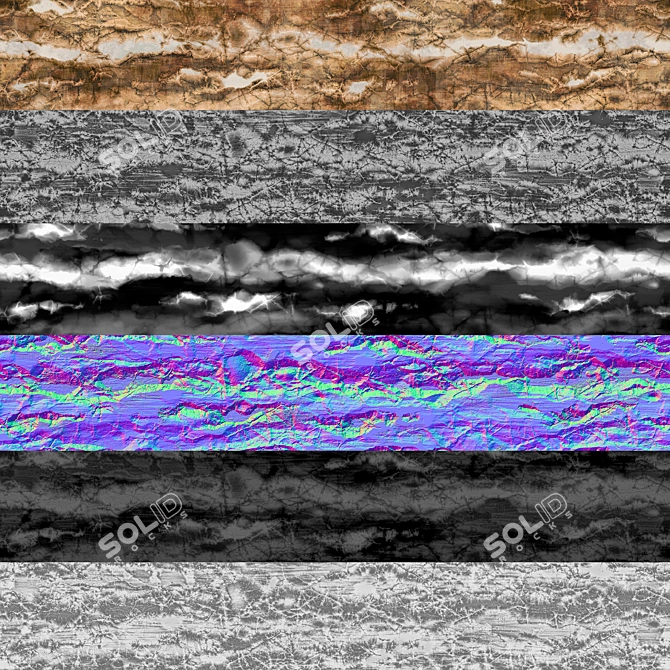 Damaged Cliff Rocks VRAY Material 3D model image 5