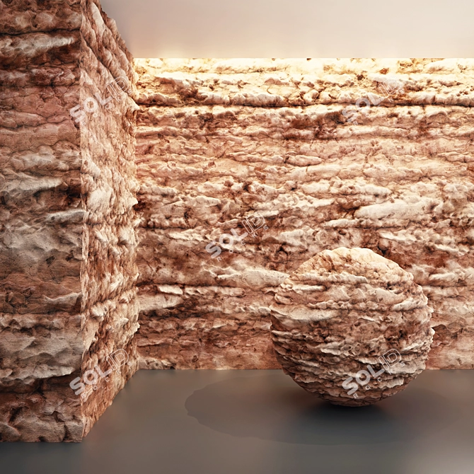 Cracked Cliff Rocks VRAY 3D model image 2