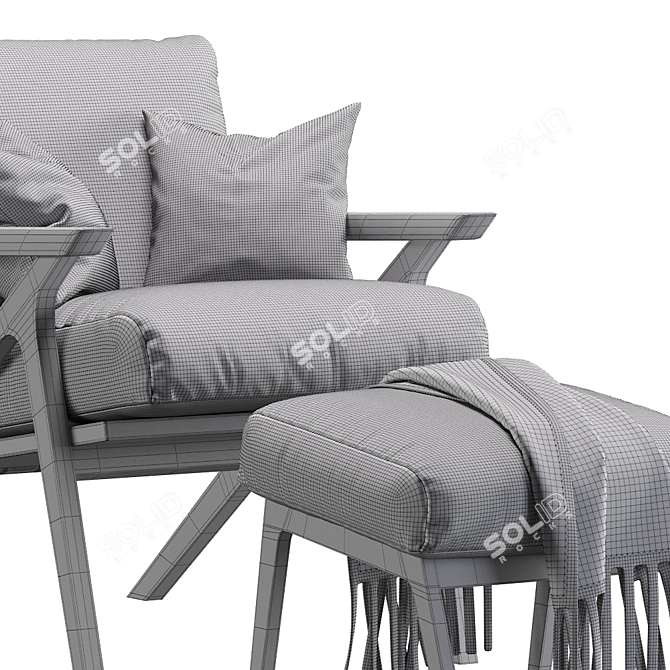 Elegant Mist Lounge Chair 3D model image 5