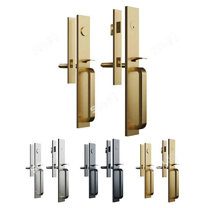 Elegant SchoolHouse Door Handle Set 3D model image 1