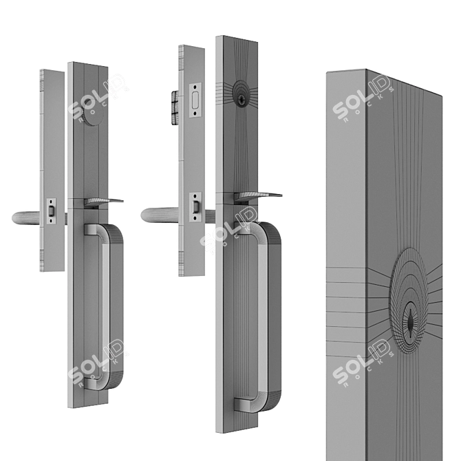 Elegant SchoolHouse Door Handle Set 3D model image 4