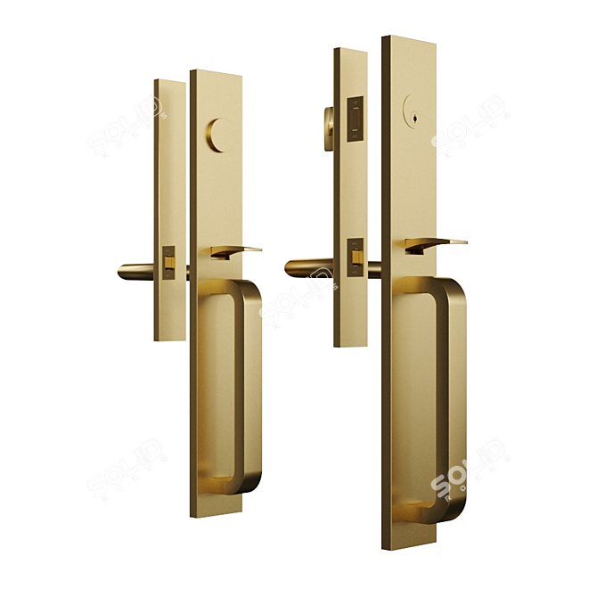 Elegant SchoolHouse Door Handle Set 3D model image 5