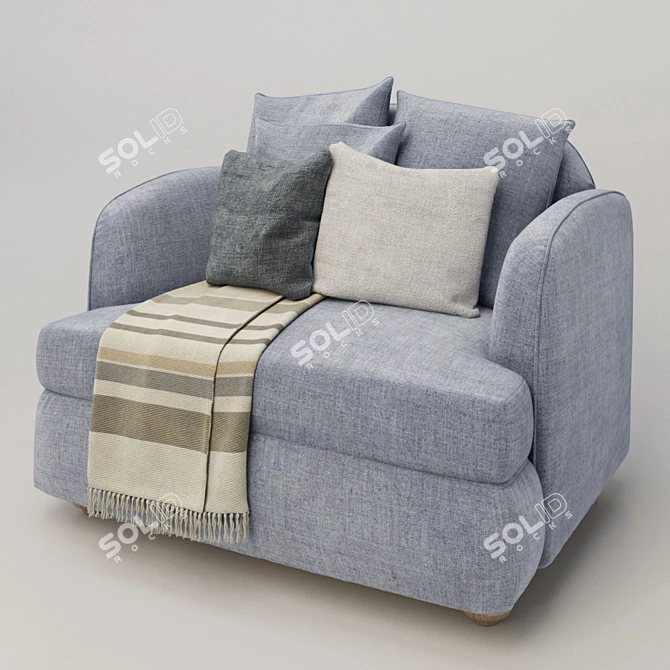 Elegant Comfort Arm Chair 3D model image 3