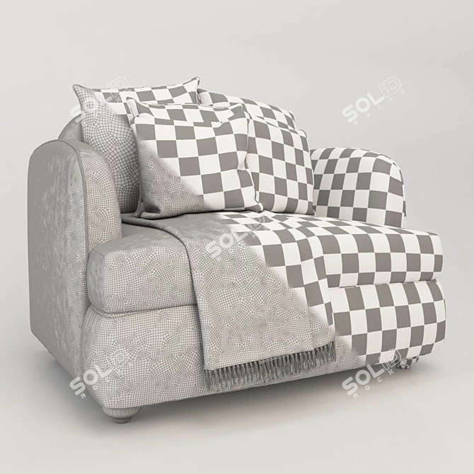 Elegant Comfort Arm Chair 3D model image 4