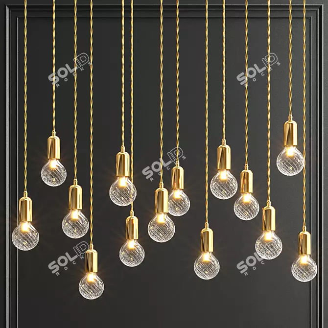 Elegant Crystal Pendant Lamps 3D model image 1