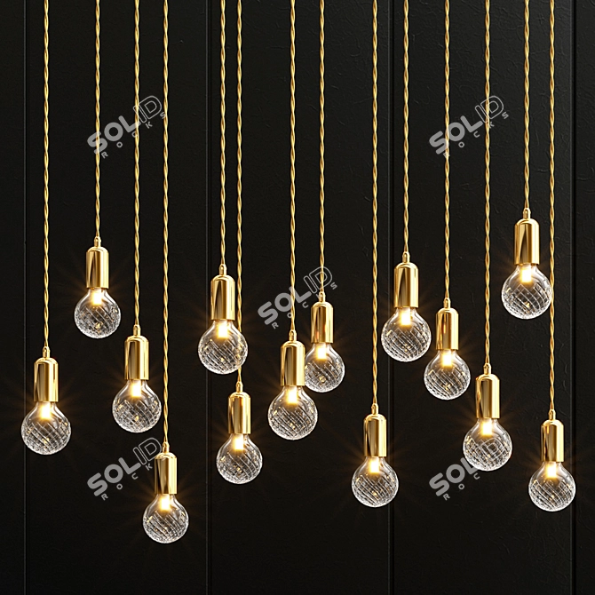 Elegant Crystal Pendant Lamps 3D model image 2