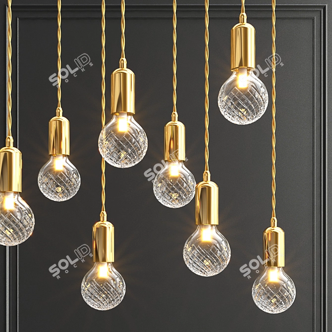 Elegant Crystal Pendant Lamps 3D model image 3