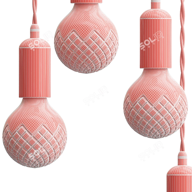 Elegant Crystal Pendant Lamps 3D model image 4