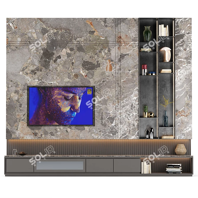 Contemporary TV Wall Decor 3D model image 1