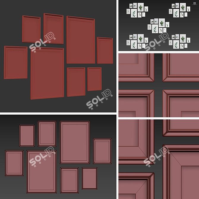 Versatile Frames Set -161 | 8 Frames with 5 Colors 3D model image 5