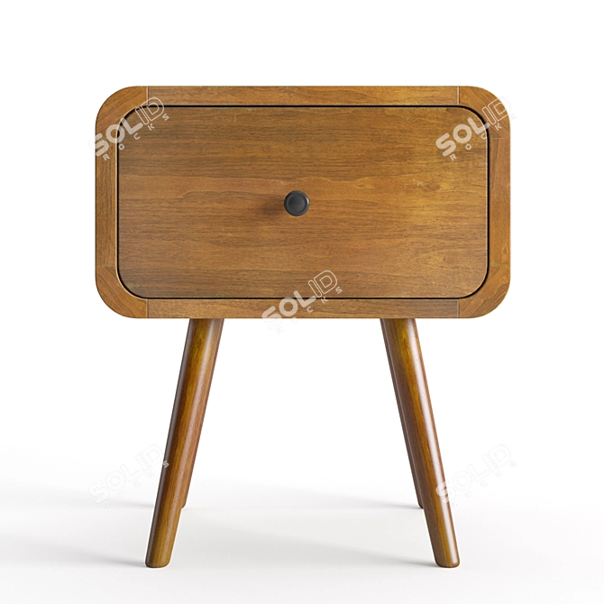 Scandinavian Teak Nightstand: 50x40x58 cm 3D model image 5