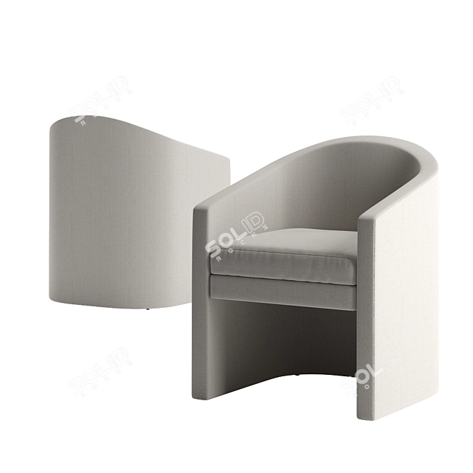 Modern Arc Dining Chair 3D model image 1